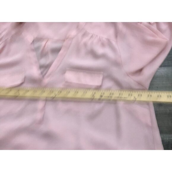 Torrid Harper Georgette Pullover 3/4 Sleeve Blouse Womens 1X Light Pink - Picture 4 of 5